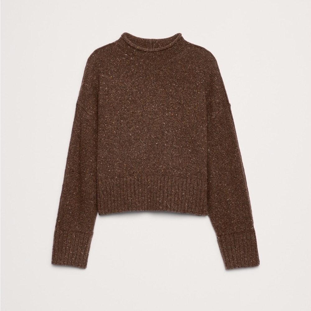 Banana Republic Speckled Brown Italian Wool-Blend Sweater